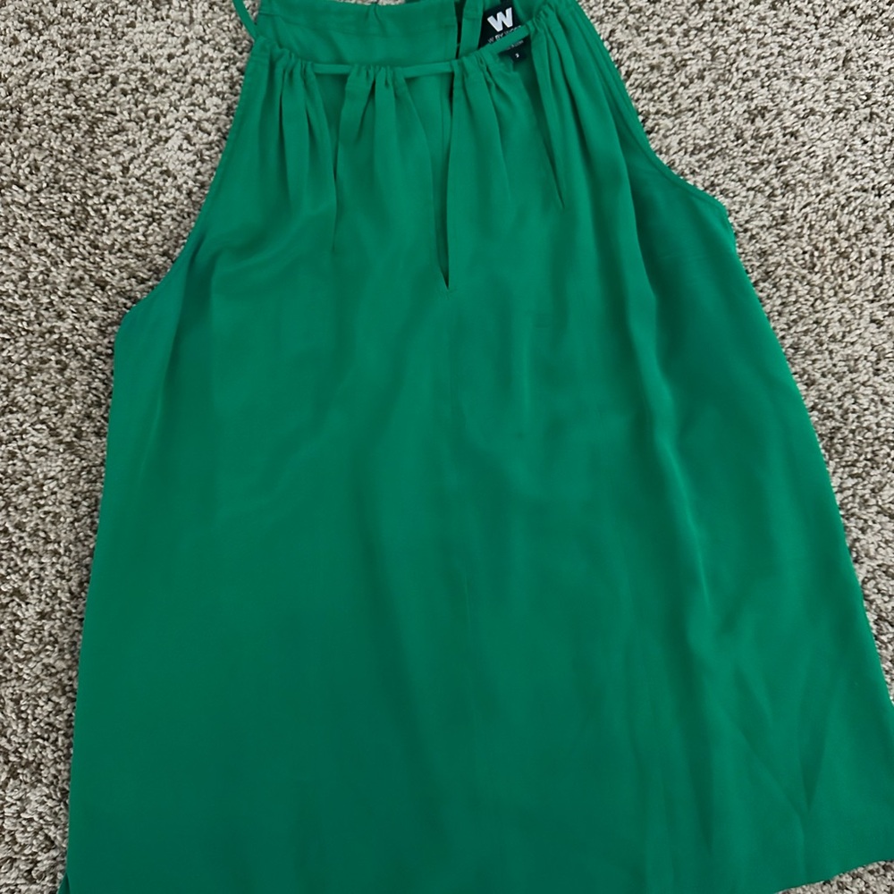 W By Worth Grass green tank blouse
